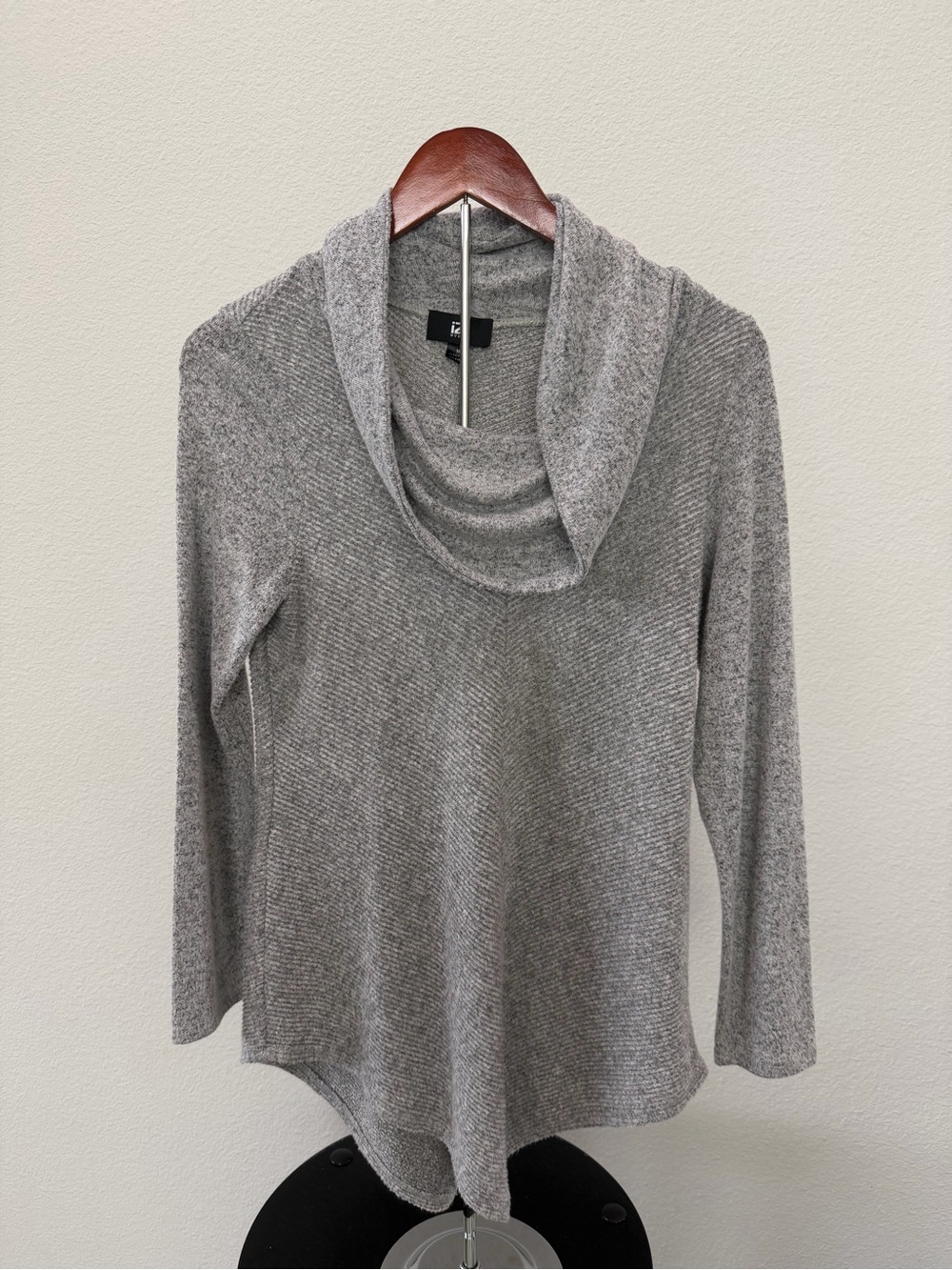 Iz Byer Light Gray Cowl Neck Sweater